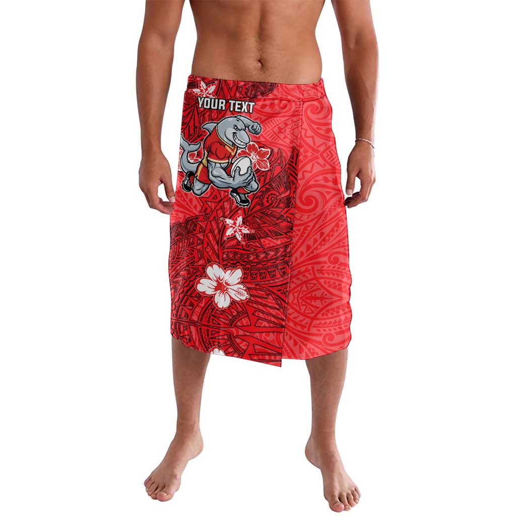 Personalised Dolphins Lavalava Polynesian Tribal Pattern With Rugby Dolphin Mascot Art