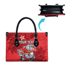 Personalised Dolphins Leather Bag Polynesian Tribal Pattern With Rugby Dolphin Mascot Art