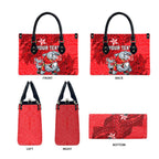 Personalised Dolphins Leather Bag Polynesian Tribal Pattern With Rugby Dolphin Mascot Art