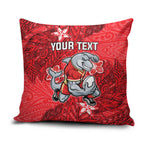 Personalised Dolphins Pillow Cover Polynesian Tribal Pattern With Rugby Dolphin Mascot Art