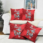 Personalised Dolphins Pillow Cover Polynesian Tribal Pattern With Rugby Dolphin Mascot Art