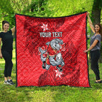 Personalised Dolphins Quilt Polynesian Tribal Pattern With Rugby Dolphin Mascot Art
