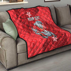 Personalised Dolphins Quilt Polynesian Tribal Pattern With Rugby Dolphin Mascot Art
