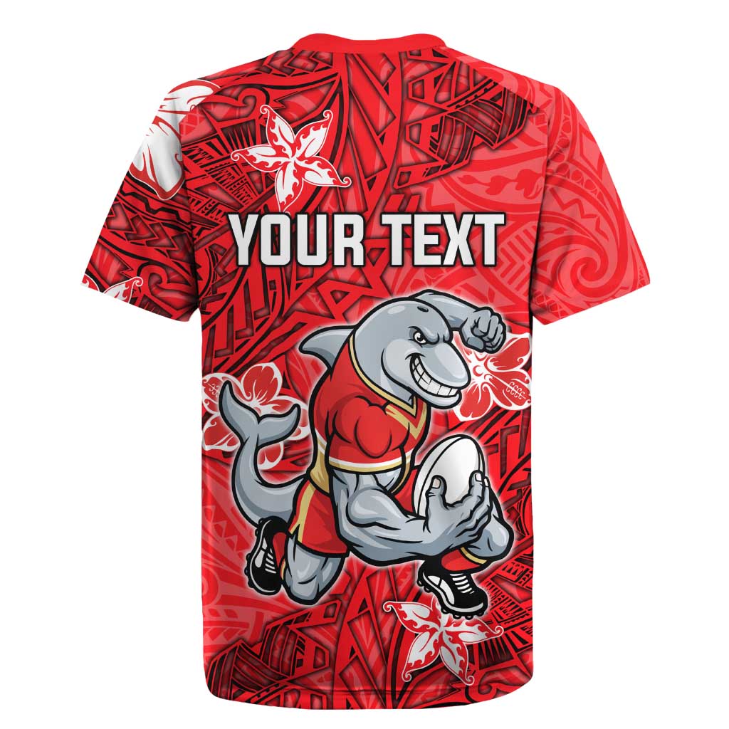 Personalised Dolphins Rugby Jersey Polynesian Tribal Pattern With Rugby Dolphin Mascot Art