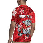 Personalised Dolphins Rugby Jersey Polynesian Tribal Pattern With Rugby Dolphin Mascot Art