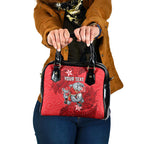 Personalised Dolphins Shoulder Handbag Polynesian Tribal Pattern With Rugby Dolphin Mascot Art