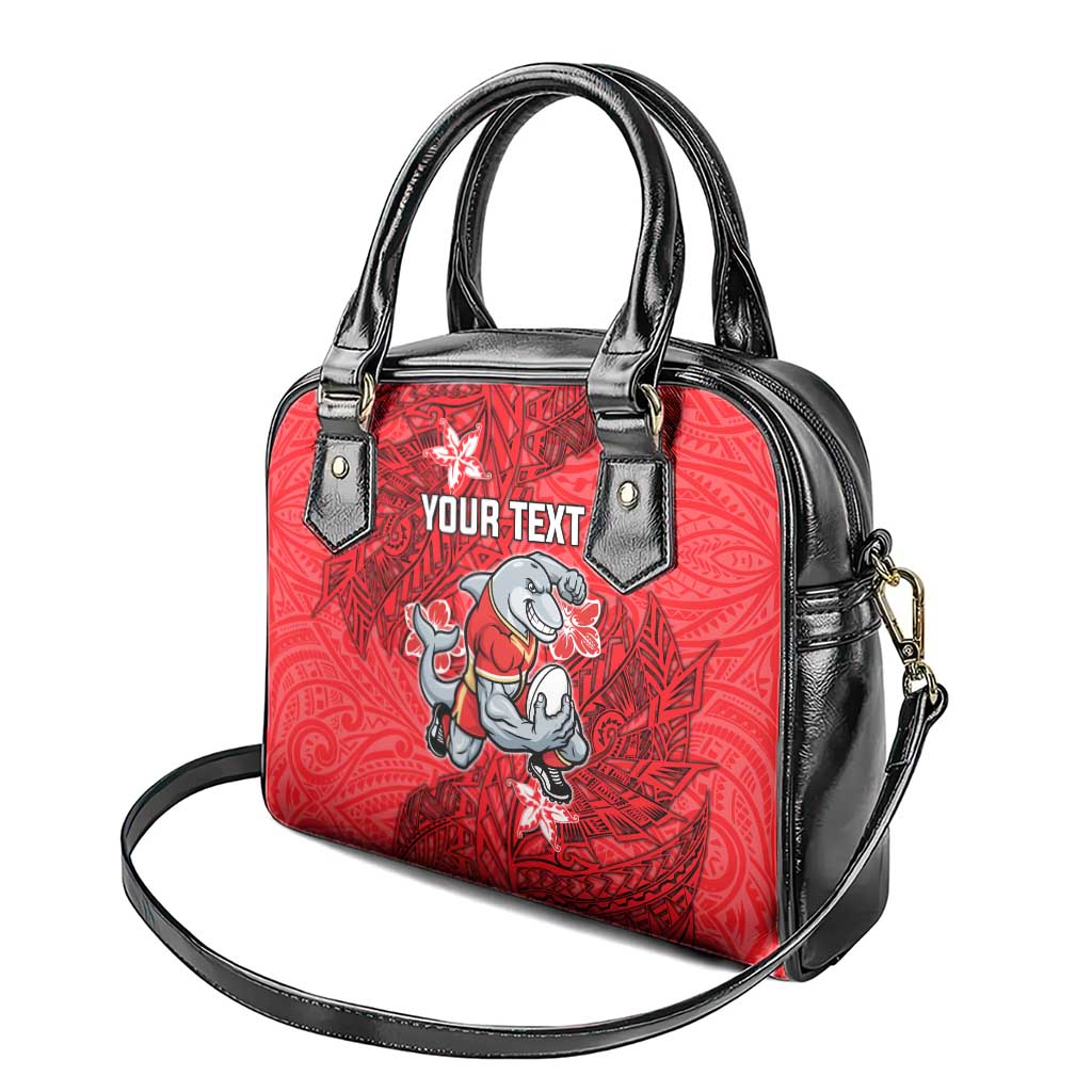 Personalised Dolphins Shoulder Handbag Polynesian Tribal Pattern With Rugby Dolphin Mascot Art