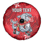Personalised Dolphins Spare Tire Cover Polynesian Tribal Pattern With Rugby Dolphin Mascot Art