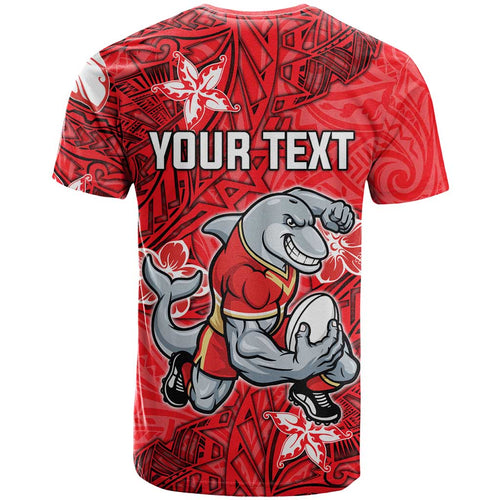 Personalised Dolphins T Shirt Polynesian Tribal Pattern With Rugby Dolphin Mascot Art