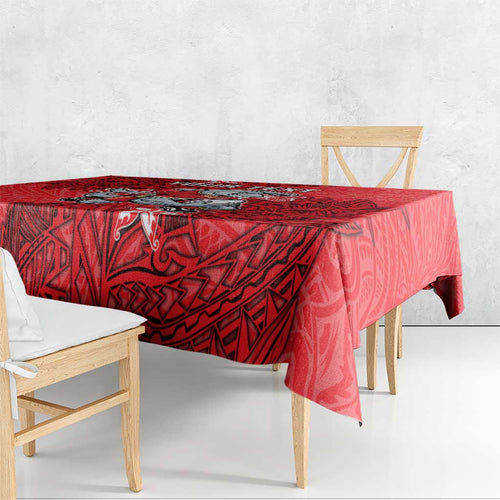 Personalised Dolphins Tablecloth Polynesian Tribal Pattern With Rugby Dolphin Mascot Art