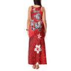 Personalised Dolphins Tank Maxi Dress Polynesian Tribal Pattern With Rugby Dolphin Mascot Art