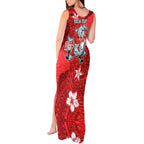 Personalised Dolphins Tank Maxi Dress Polynesian Tribal Pattern With Rugby Dolphin Mascot Art