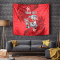 Personalised Dolphins Tapestry Polynesian Tribal Pattern With Rugby Dolphin Mascot Art