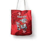 Personalised Dolphins Tote Bag Polynesian Tribal Pattern With Rugby Dolphin Mascot Art