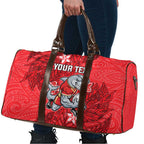 Personalised Dolphins Travel Bag Polynesian Tribal Pattern With Rugby Dolphin Mascot Art