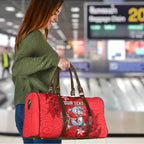 Personalised Dolphins Travel Bag Polynesian Tribal Pattern With Rugby Dolphin Mascot Art