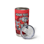 Personalised Dolphins Tumbler Cup Polynesian Tribal Pattern With Rugby Dolphin Mascot Art