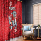 Personalised Dolphins Window Curtain Polynesian Tribal Pattern With Rugby Dolphin Mascot Art