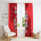 Personalised Dolphins Window Curtain Polynesian Tribal Pattern With Rugby Dolphin Mascot Art