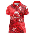 Personalised Dolphins Women Polo Shirt Polynesian Tribal Pattern With Rugby Dolphin Mascot Art