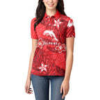 Personalised Dolphins Women Polo Shirt Polynesian Tribal Pattern With Rugby Dolphin Mascot Art