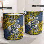 Personalised North Queensland Cowboys Laundry Basket Polynesian Tribal Pattern With Rugby Bull Mascot Art
