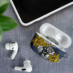 Personalised North Queensland Cowboys AirPods Case Polynesian Tribal Pattern With Rugby Bull Mascot Art