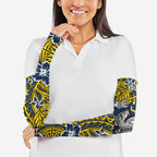 Personalised North Queensland Cowboys Arm Sleeves Polynesian Tribal Pattern With Rugby Bull Mascot Art
