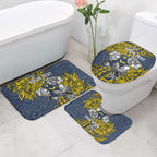 Personalised North Queensland Cowboys Bathroom Set Polynesian Tribal Pattern With Rugby Bull Mascot Art