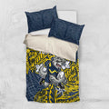 Personalised North Queensland Cowboys Bedding Set Polynesian Tribal Pattern With Rugby Bull Mascot Art