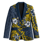 Personalised North Queensland Cowboys Blazer Polynesian Tribal Pattern With Rugby Bull Mascot Art