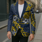 Personalised North Queensland Cowboys Blazer Polynesian Tribal Pattern With Rugby Bull Mascot Art