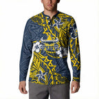 Personalised North Queensland Cowboys Button Sweatshirt Polynesian Tribal Pattern With Rugby Bull Mascot Art