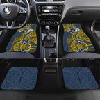Personalised North Queensland Cowboys Car Mats Polynesian Tribal Pattern With Rugby Bull Mascot Art