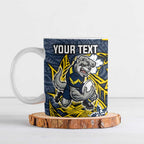 Personalised North Queensland Cowboys Ceramic Mug Polynesian Tribal Pattern With Rugby Bull Mascot Art