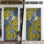 Personalised North Queensland Cowboys Door Cover Polynesian Tribal Pattern With Rugby Bull Mascot Art
