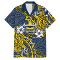 Personalised North Queensland Cowboys Family Matching Puletasi and Hawaiian Shirt Polynesian Tribal Pattern With Rugby Bull Mascot Art