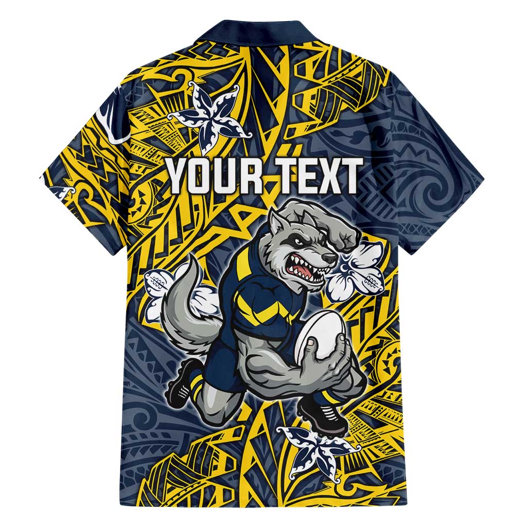 Personalised North Queensland Cowboys Family Matching Puletasi and Hawaiian Shirt Polynesian Tribal Pattern With Rugby Bull Mascot Art