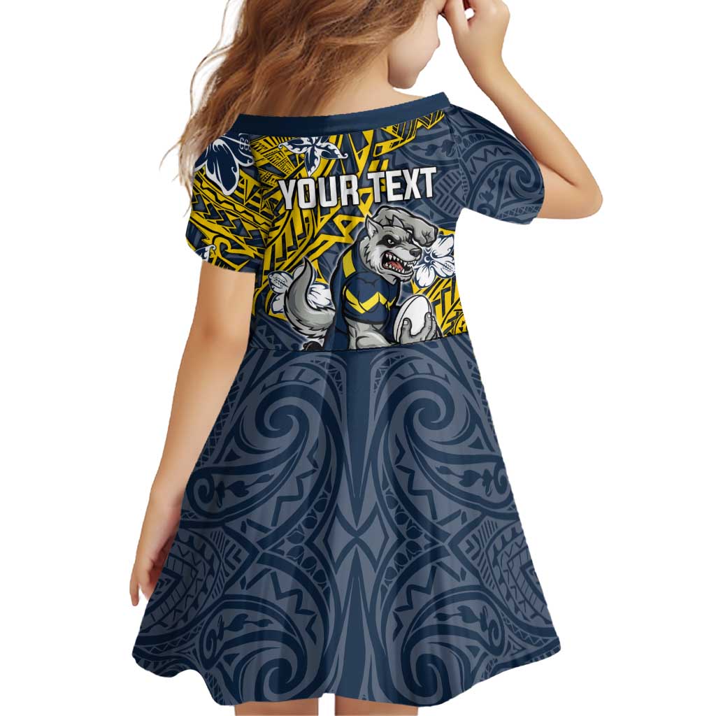 Personalised North Queensland Cowboys Family Matching Summer Maxi Dress and Hawaiian Shirt Polynesian Tribal Pattern With Rugby Bull Mascot Art