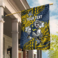 Personalised North Queensland Cowboys Garden Flag Polynesian Tribal Pattern With Rugby Bull Mascot Art