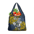 Personalised North Queensland Cowboys Grocery Bag Polynesian Tribal Pattern With Rugby Bull Mascot Art
