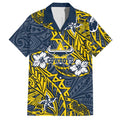 Personalised North Queensland Cowboys Hawaiian Shirt Polynesian Tribal Pattern With Rugby Bull Mascot Art