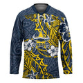 Personalised North Queensland Cowboys Hockey Jersey Polynesian Tribal Pattern With Rugby Bull Mascot Art