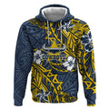 Personalised North Queensland Cowboys Hoodie Polynesian Tribal Pattern With Rugby Bull Mascot Art
