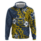 Personalised North Queensland Cowboys Hoodie Polynesian Tribal Pattern With Rugby Bull Mascot Art