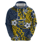 Personalised North Queensland Cowboys Hoodie Polynesian Tribal Pattern With Rugby Bull Mascot Art