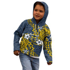 Personalised North Queensland Cowboys Kid Hoodie Polynesian Tribal Pattern With Rugby Bull Mascot Art