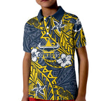 Personalised North Queensland Cowboys Kid Polo Shirt Polynesian Tribal Pattern With Rugby Bull Mascot Art