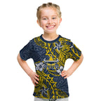 Personalised North Queensland Cowboys Kid T Shirt Polynesian Tribal Pattern With Rugby Bull Mascot Art