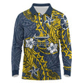Personalised North Queensland Cowboys Long Sleeve Polo Shirt Polynesian Tribal Pattern With Rugby Bull Mascot Art